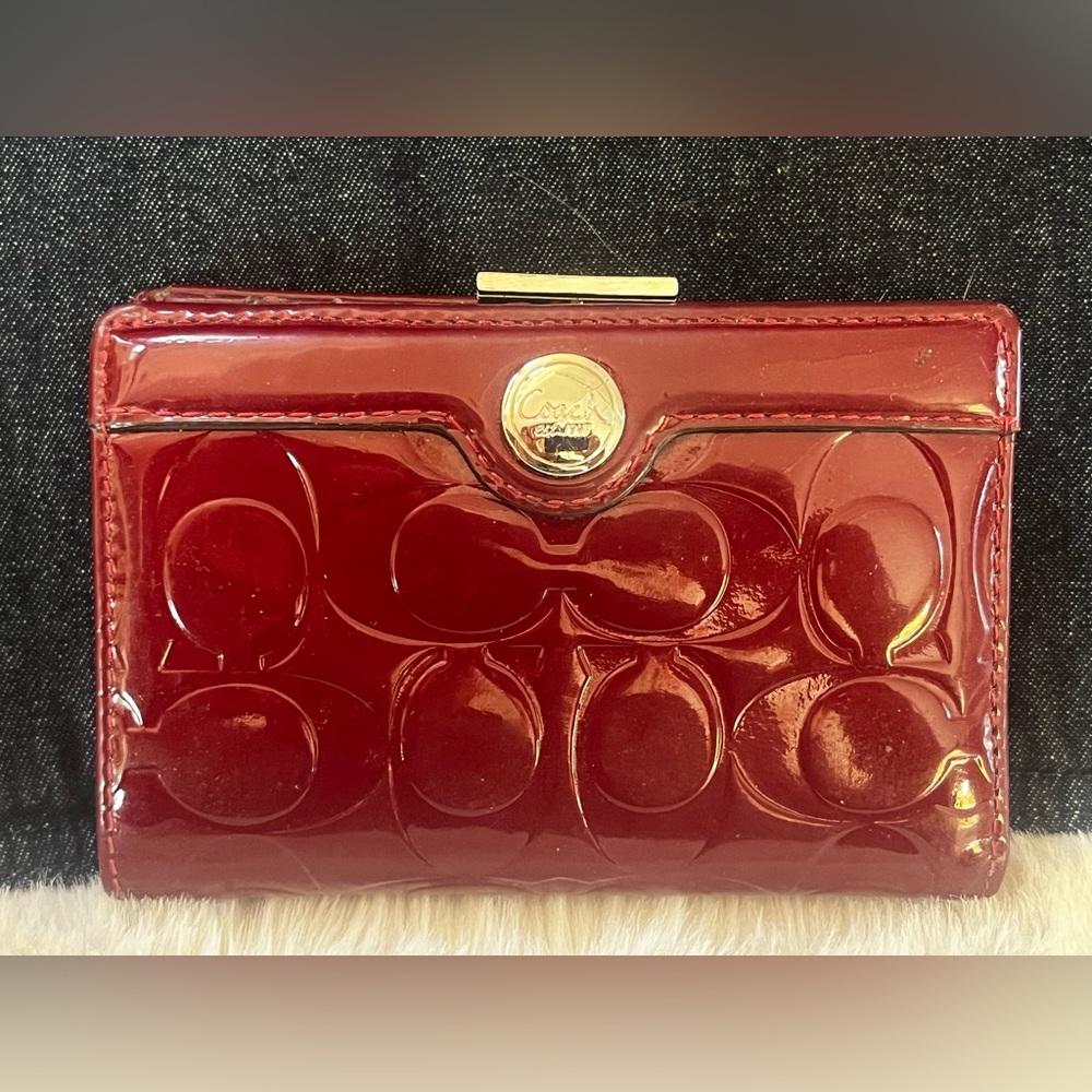 Coach Red Patent Leather Wallet